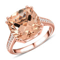 Doorbuster Certified & Appraised Iliana 14K Rose Gold AAA Marropino Morganite and G-H I2 Diamond Ring 5.10 ctw - Sticky add to cart bar