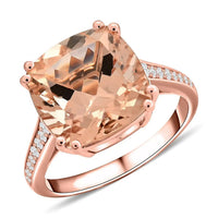 Doorbuster Certified & Appraised Iliana 14K Rose Gold AAA Marropino Morganite and G-H I2 Diamond Ring 5.10 ctw
