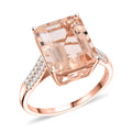 Doorbuster Certified & Appraised Iliana 18K Rose Gold AAA Marropino Morganite and SI Diamond Ring 4.40 Grams 7.20 ctw - Sticky add to cart bar