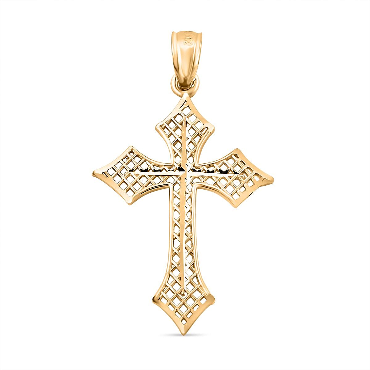 Made in America 10K Yellow Gold Cross Pendant 0.56 Grams