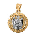 Made in America 10K Yellow and White Gold Guardian Angel Pendant 1.26 Grams - Sticky add to cart bar
