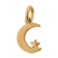 Made in America 10K Yellow Gold Moon and Star Charm Pendant - Sticky add to cart bar