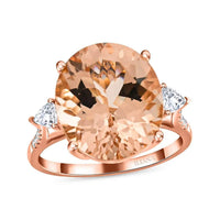 Doorbuster Certified & Appraised Iliana 18K Rose Gold AAA Marropino Morganite, Diamond (SI) (0.26 cts) Ring (Size 6.0) 8.00 ctw