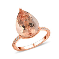 Certified & Appraised Iliana AAA Marropino Morganite and G-H SI Diamond 6.35 ctw Ring in 18K Rose Gold
