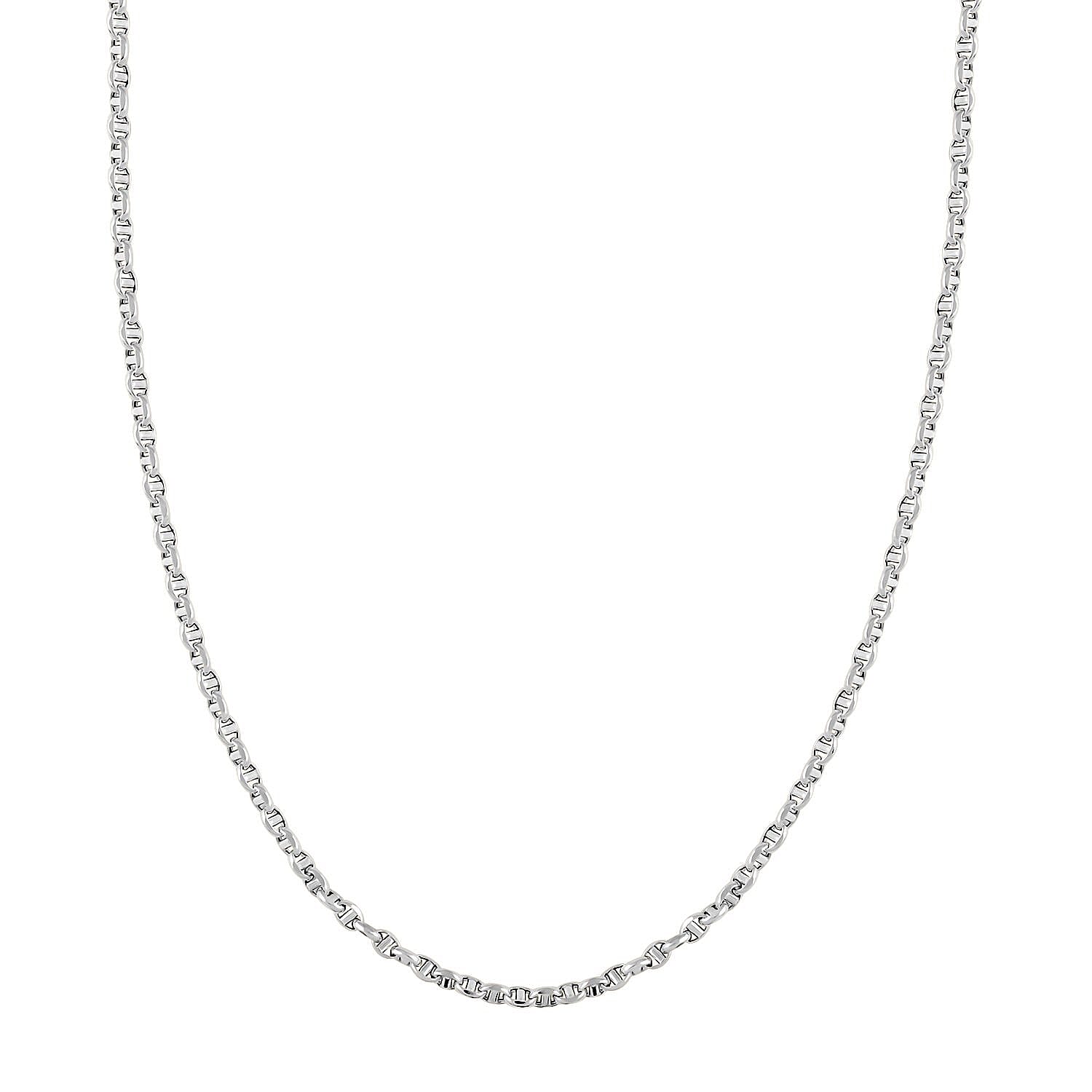 14K White Gold 4.15mm Filk Chain Necklace 22 Inches 8.60 Grams