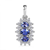 Tanzanite 1.71 ctw Pendant in Platinum Over Sterling Silver