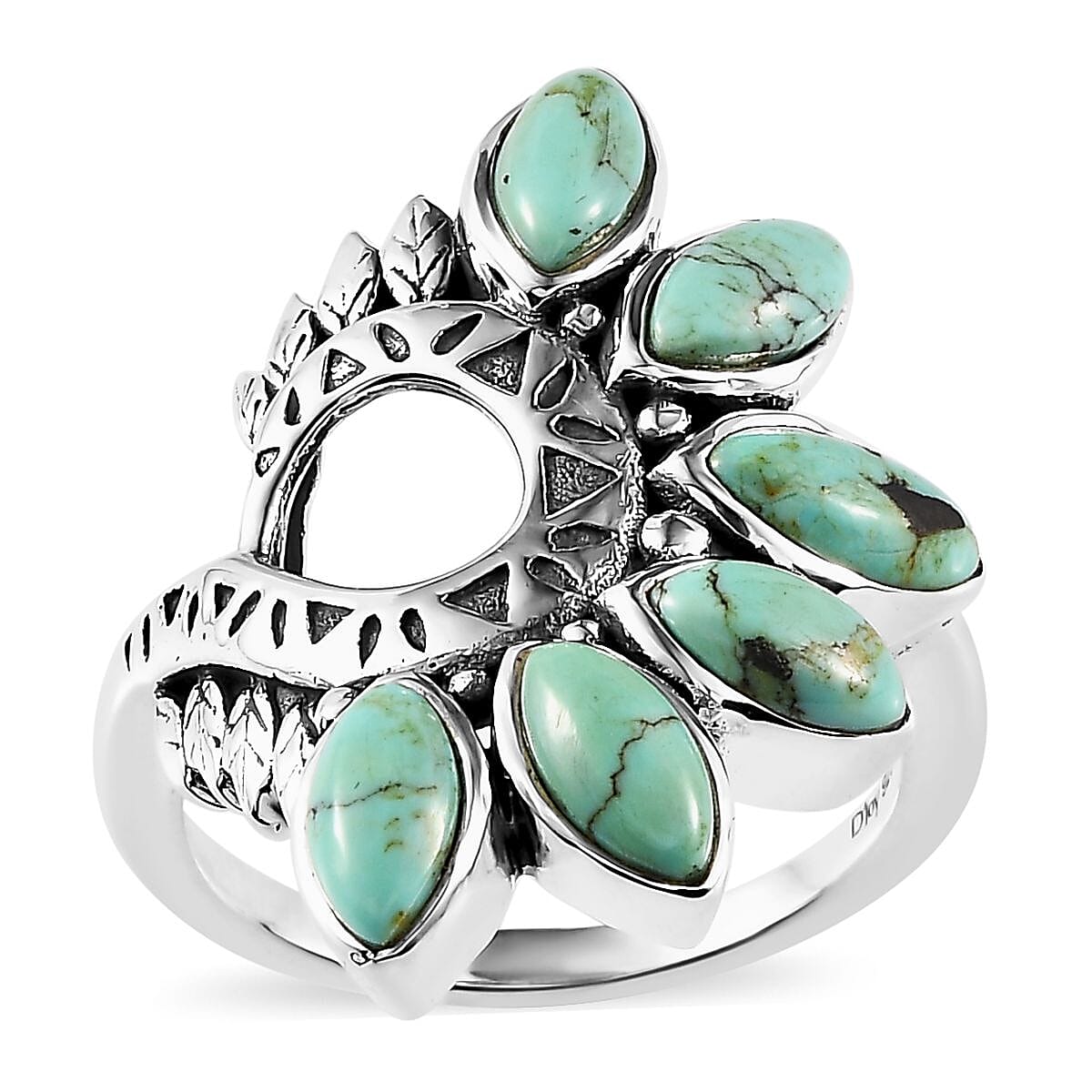 Artisan Crafted Blue Moon Turquoise Ring in Sterling Silver (Size 7) 2.90 ctw