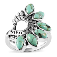 Artisan Crafted Blue Moon Turquoise Ring in Sterling Silver (Size 7) 2.90 ctw