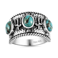Artisan Crafted Blue Moon Turquoise Ring in Sterling Silver (Size 10.0) 2.15 ctw