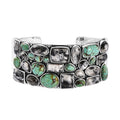 Artisan Crafted Blue Moon Turquoise and White Buffalo Cuff Bracelet in Sterling Silver (7.5 in) 52.60 ctw - Sticky add to cart bar