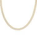 14K Yellow and White Gold Cuban Pave Necklace 24 Inches 27.8 Grams - Sticky add to cart bar