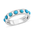 Sleeping Beauty Turquoise 7 Stone Ring in Stainless Steel (Size 10.0) 0.80 ctw - Sticky add to cart bar