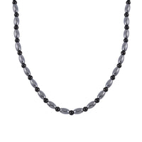 Terahertz and Shungite 155.00 ctw Necklace in Rhodium Over Sterling Silver 20 Inches
