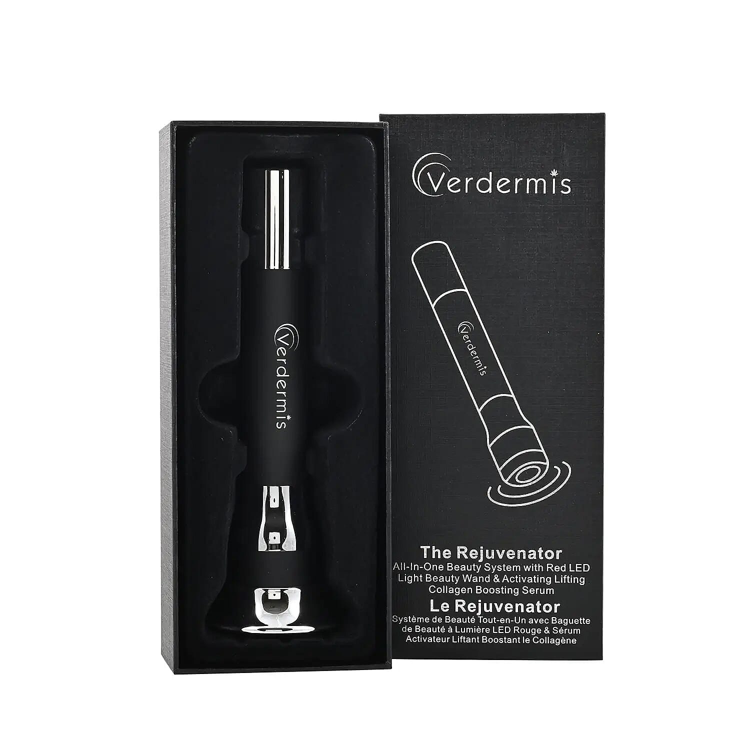 Verdermis Rejuvenator LED Beauty Wand & Lifting Collagen Serum System with BONUS Refill Collagen Serum