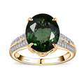 Luxoro 10K Yellow Gold AAA Tanzanian Natural Green Apatite, Diamond Ring (Size 10.0) 5.10 ctw - Sticky add to cart bar