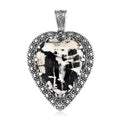 D'Joy Artisan Crafted White Buffalo 41.85 ctw Heart Shape Pendant without Chain in Sterling Silver - Sticky add to cart bar