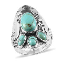 Artisan Crafted Blue Moon Turquoise Ring in Sterling Silver (Size 7.0) 5.40 ctw