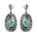 Artisan Crafted Blue Moon Turquoise Earrings in Sterling Silver 5.10 ctw - Sticky add to cart bar