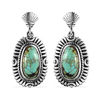 Artisan Crafted Blue Moon Turquoise Earrings in Sterling Silver 5.10 ctw
