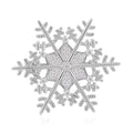 Simulated Diamond Snowflake Brooch in Rhodium Over Sterling Silver 0.75 ctw - Sticky add to cart bar