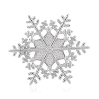 Simulated Diamond Snowflake Brooch in Rhodium Over Sterling Silver 0.75 ctw