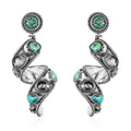 Artisan Crafted Blue Moon Turquoise, Royston Turquoise and White Buffalo Earrings in Sterling Silver 13.10 ctw - Sticky add to cart bar