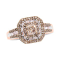 Champagne and White Diamond Vintage Ring in  Sterling Silver - Sticky add to cart bar