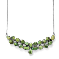 Artisan Crafted Sonoran Gold Turquoise Necklace 18-20 Inches in Sterling Silver 40.00 ctw
