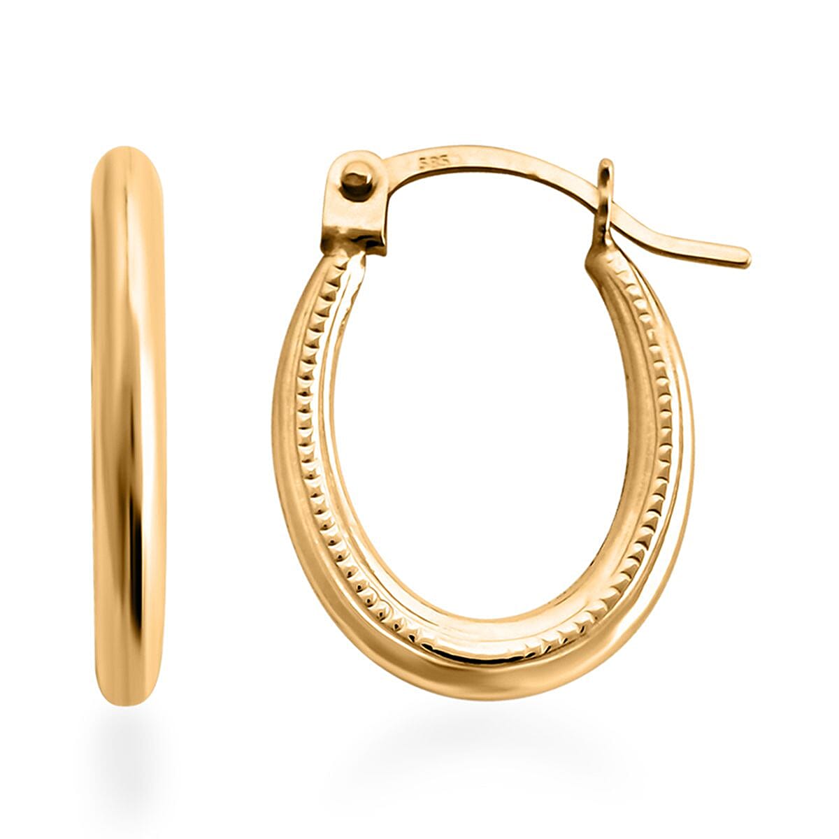 14K Yellow Gold Hoop Earrings (0.37 g)