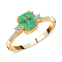 Doorbuster Certified and Appraised Iliana 18K Yellow Gold AAA Boyaca Colombian Emerald and SI Diamond Ring 1.80 ctw