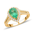 Doorbuster Certified and Appraised Iliana 18K Yellow Gold AAA Boyaca Colombian Emerald, Diamond (SI) (0.36 cts) Ring (Size 10.0) (4.40 g) 1.85 ctw - Sticky add to cart bar