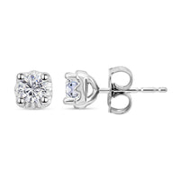14K White Gold Diamond I2-I3 Stud Earrings 0.50 ctw