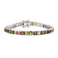 TLV Multi-Tourmaline Bracelet in Platinum Over Sterling Silver (6.50 In) 12.70 ctw - Sticky add to cart bar