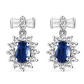 Kyanite and White Zircon Earrings in Platinum Over Sterling Silver 4.00 ctw - Sticky add to cart bar