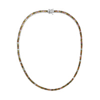TLV Multi-Tourmaline Necklace (18 Inches) in Platinum Over Sterling Silver 20.25 ctw