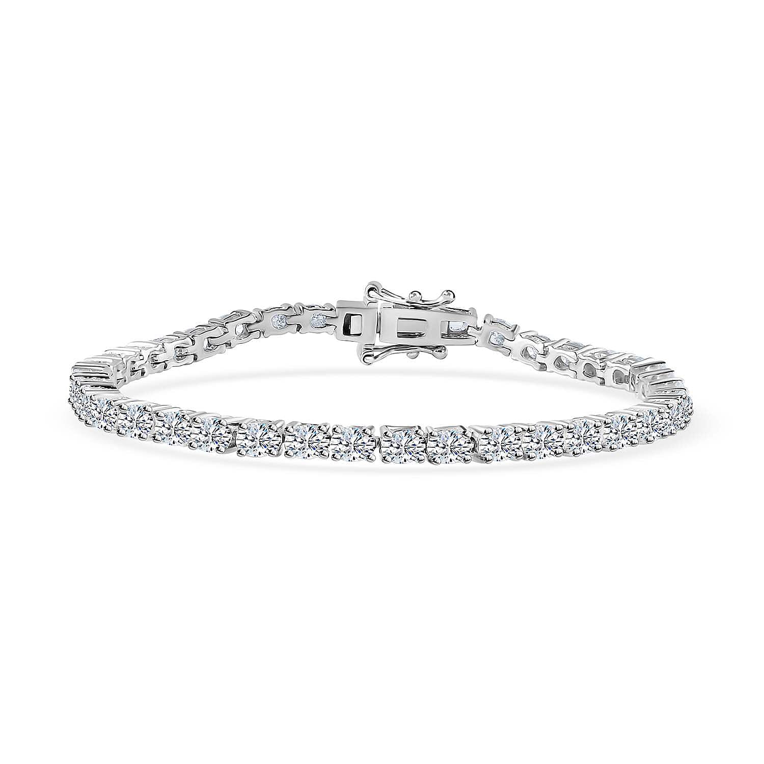 Moissanite Tennis Bracelet in Platinum Over Sterling Silver (6.50 In) 6.25 ctw
