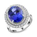 Doorbuster Certified & Appraised Rhapsody 950 Platinum AAAA Tanzanite and E-F VS Diamond Ring (Size 10.0) 8.55 Grams 8.25 ctw - Sticky add to cart bar