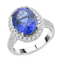 Doorbuster Certified & Appraised Rhapsody 950 Platinum AAAA Tanzanite, Diamond (E-F, VS) (0.59 cts) Ring (Size 10.0) (8.10 g) 6.10 ctw - Sticky add to cart bar