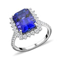 Doorbuster Certified & Appraised Rhapsody 950 Platinum AAAA Tanzanite and E-F VS Diamond Ring (Size 10.0) 7.25 Grams 7.50 ctw - Sticky add to cart bar