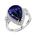 Doorbuster Certified & Appraised Rhapsody 950 Platinum AAAA Tanzanite and E-F VS Diamond Ring 7.35 ctw - Sticky add to cart bar