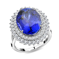 Doorbuster Certified & Appraised Rhapsody 950 Platinum AAAA Tanzanite, Diamond (E-F, VS) (1.41 cts) Ring (Size 10.0) (11.50 g) 12.00 ctw