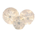 Lumabase Christmas-Battery Operated Glass Snowflake Globes – Set of 3, Decorative LED Lights Battery Operated Décor Globe, Home Décor Lights - Sticky add to cart bar