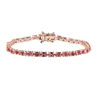Premium Blush Tourmaline Tennis Bracelet in Vermeil RG Over Sterling Silver (6.50 In) (Del. in 8-10 Days) 5.50 ctw