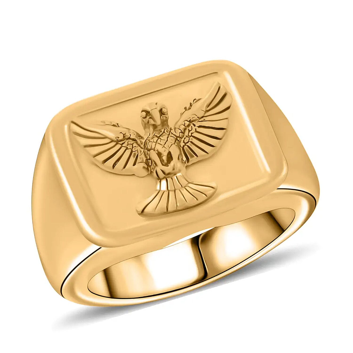 22K Yellow Gold Electroform Eagle Signet Ring (Size 9.0) (3.70 g)