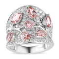 Premium Blush Tourmaline, Moissanite Ring in Vermeil RG and Platinum Over Sterling Silver (Size 10.0) (Del. in 8-10 Days) 4.10 ctw - Sticky add to cart bar