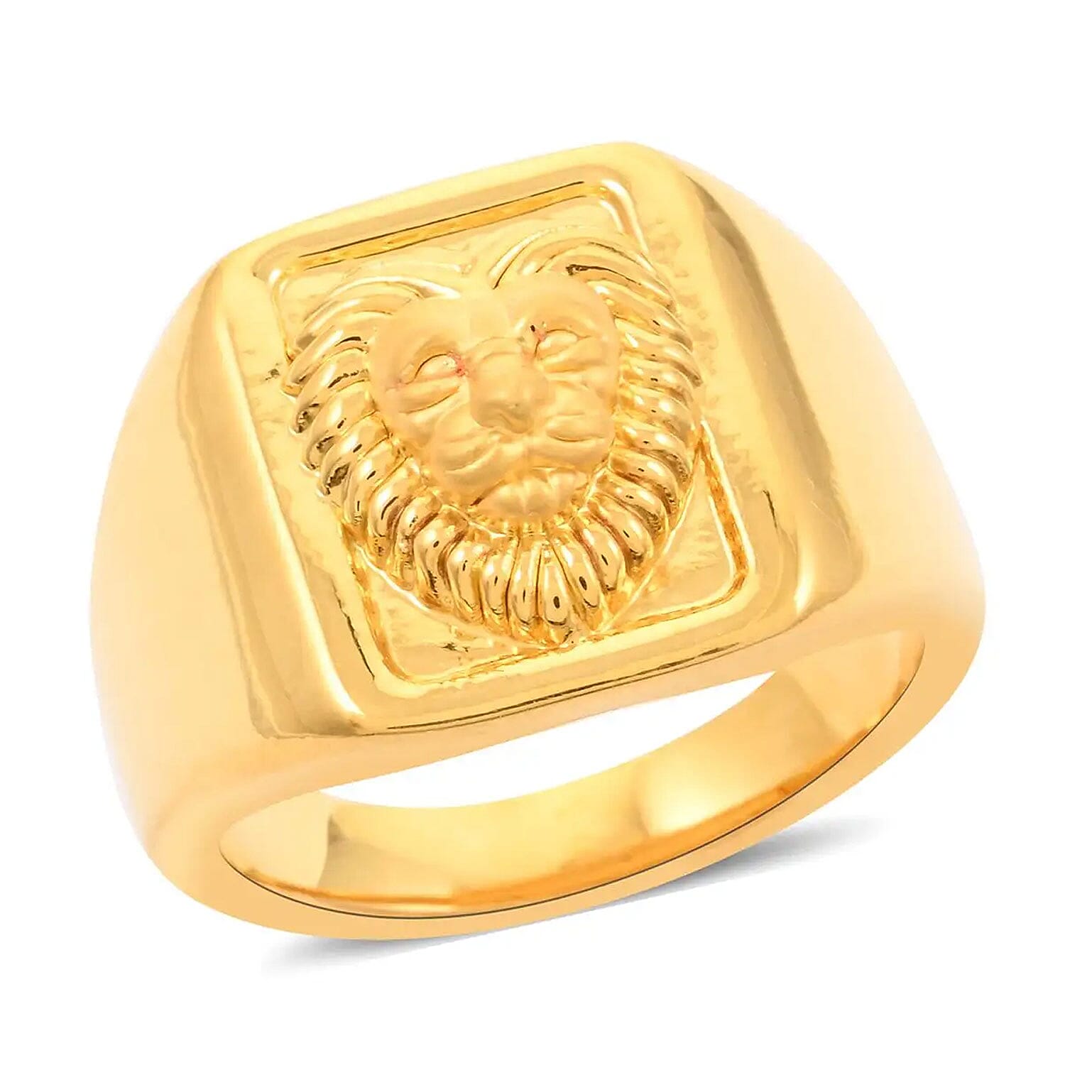 22K Yellow Gold Electroform Lion Signet Ring (Size 9.0) (4.15 g)