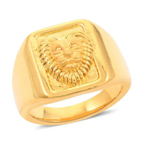 22K Yellow Gold Electroform Lion Signet Ring (Size 9.0) (4.15 g)