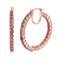 Premium Blush Tourmaline Inside Out Hoop Earrings in Vermeil Rose Gold Over Sterling Silver 5.10 ctw - Sticky add to cart bar