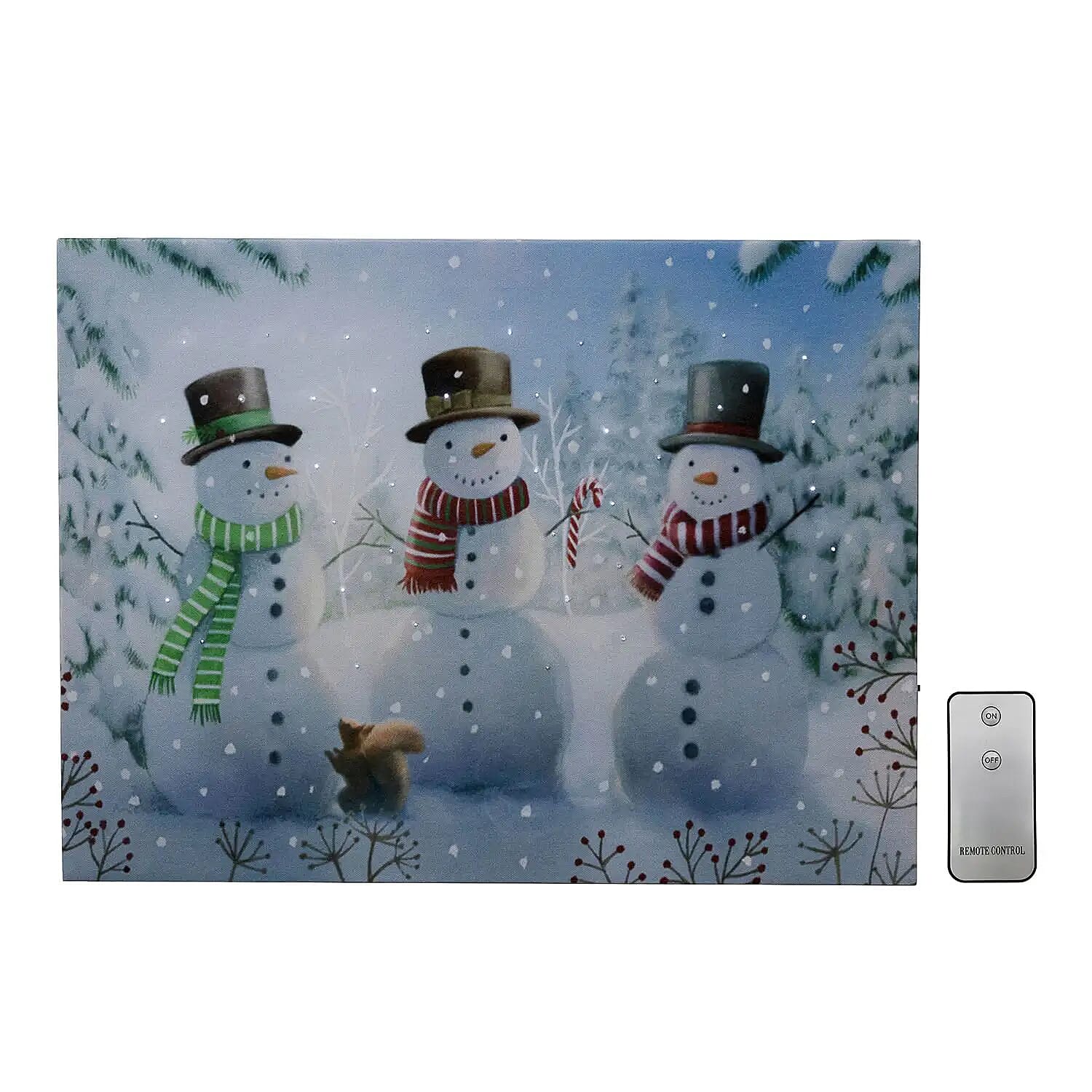 Lumabase Battery Operated Lighted Wall Art -Snowy Christmas