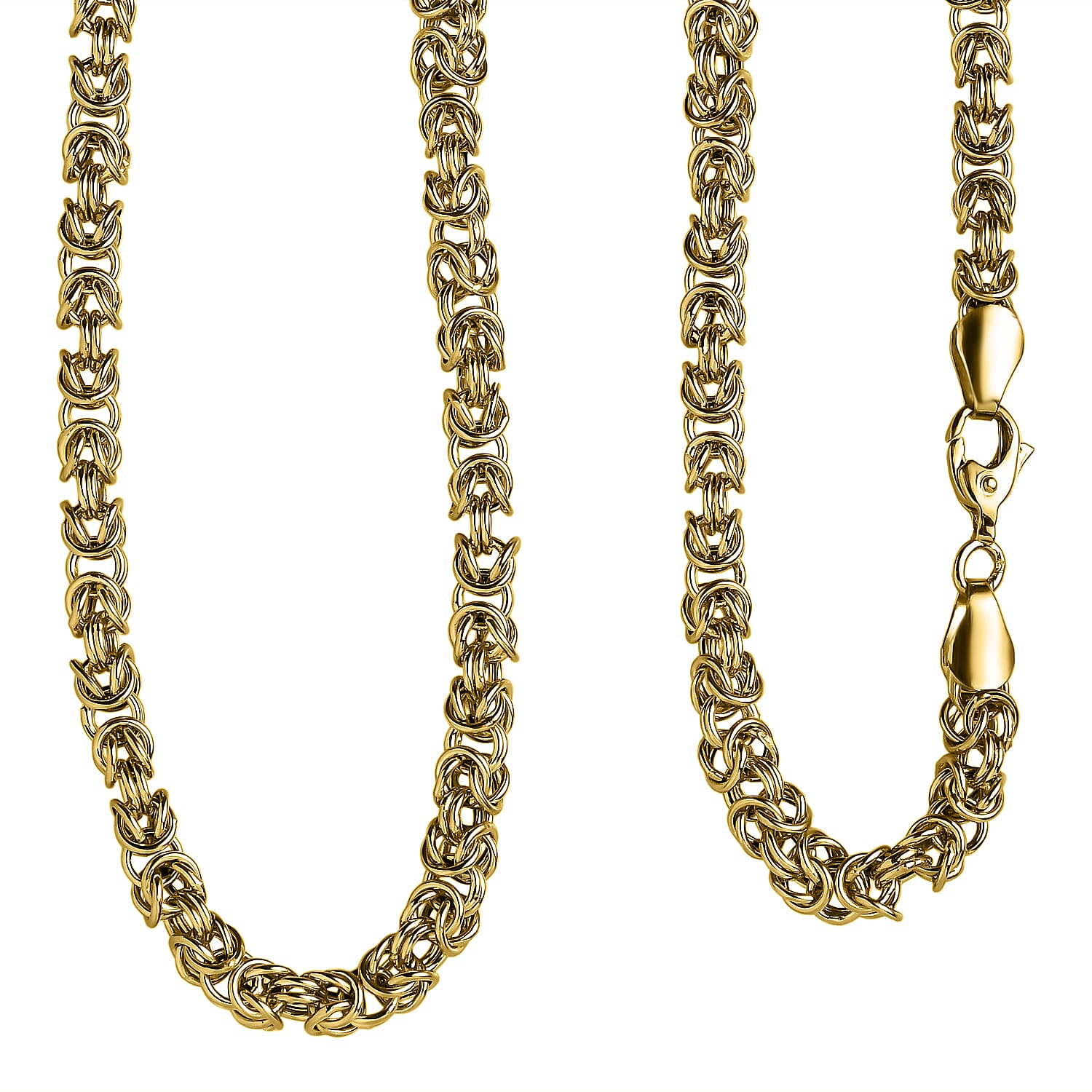 22K Yellow Gold Electroform Byzantine Chain Necklace 18 Inches 12.7 Grams